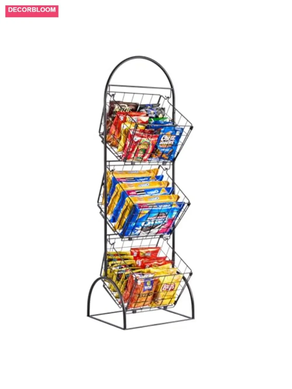 Sorbus 3 Tier Basket Stand Fruit Vegetable Kitchen Storage Adjustable Steel